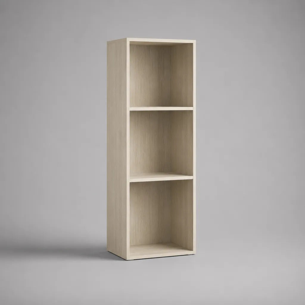 Bücherregal aus Holz mit 3 offenen Fächern, Eiche hell, 120 × 40 × 30 cm