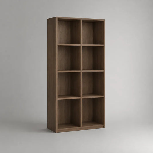 Bücherregal mit 8 Fächern aus melaminharzbeschichteter Spanplatte, Walnussbraun, 80 × 30 × 160 cm