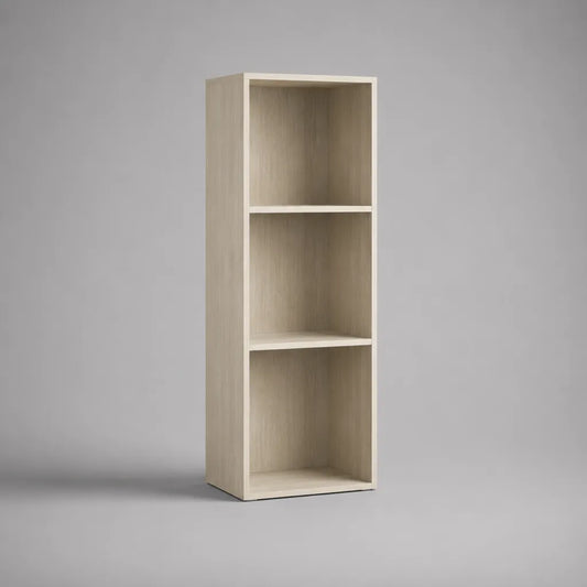 Bücherregal aus Holz mit 3 offenen Fächern, Eiche hell, 120 × 40 × 30 cm